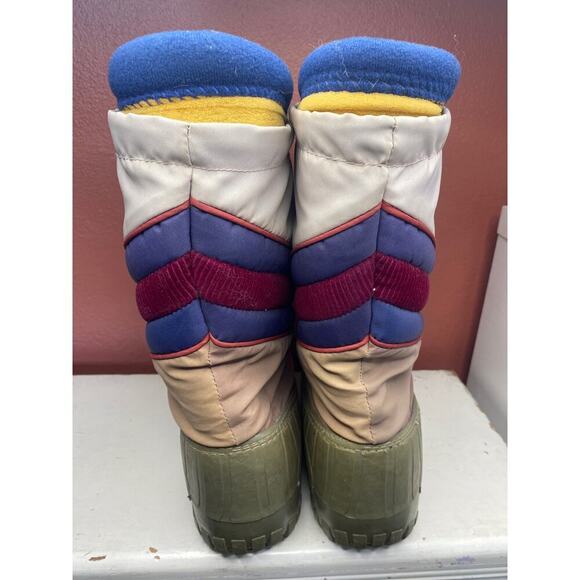 VINTAGE retro 1970s Winter Snow Boots Wedge 9.5 - Picture 4 of 9